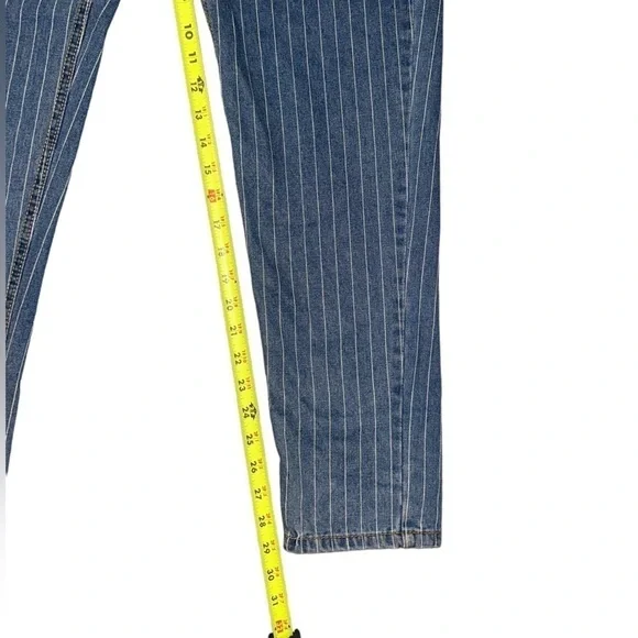 Nasty Gal High Waisted Denim Striped Mom Jeans Size 6 - Picture 12 of 16